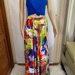Multi color long skirt unlined